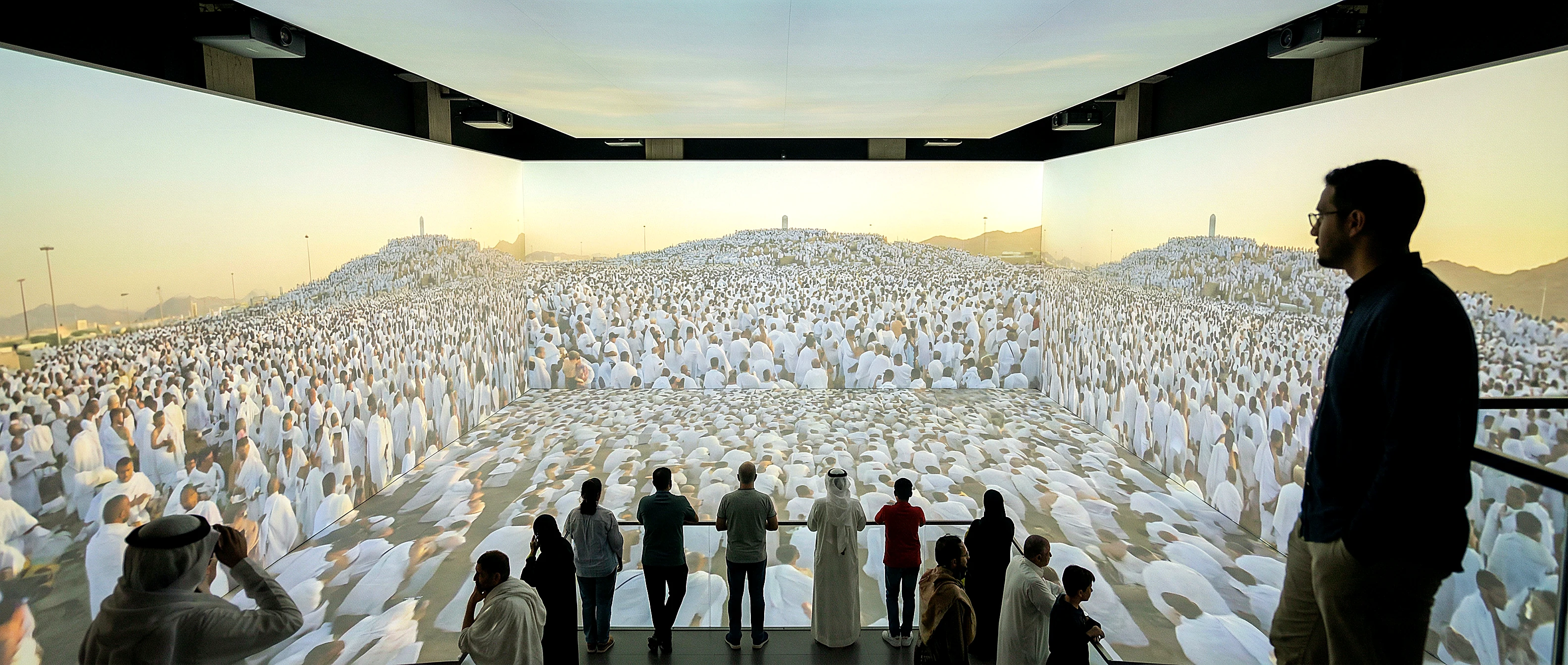 Sea of pilgrims in white gathered at Arafat